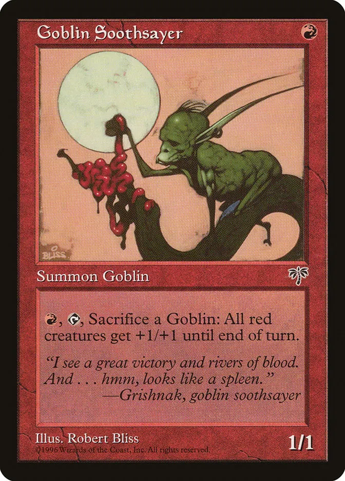 1996 Mirage Goblin Soothsayer #179 uncommon card image