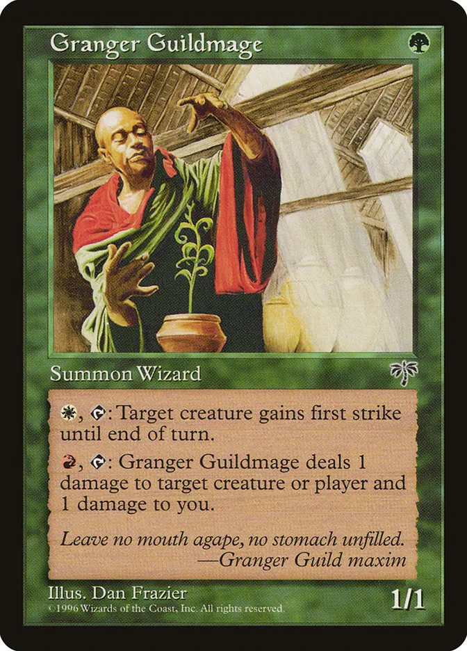 1996 Mirage Granger Guildmage common #220 common card image