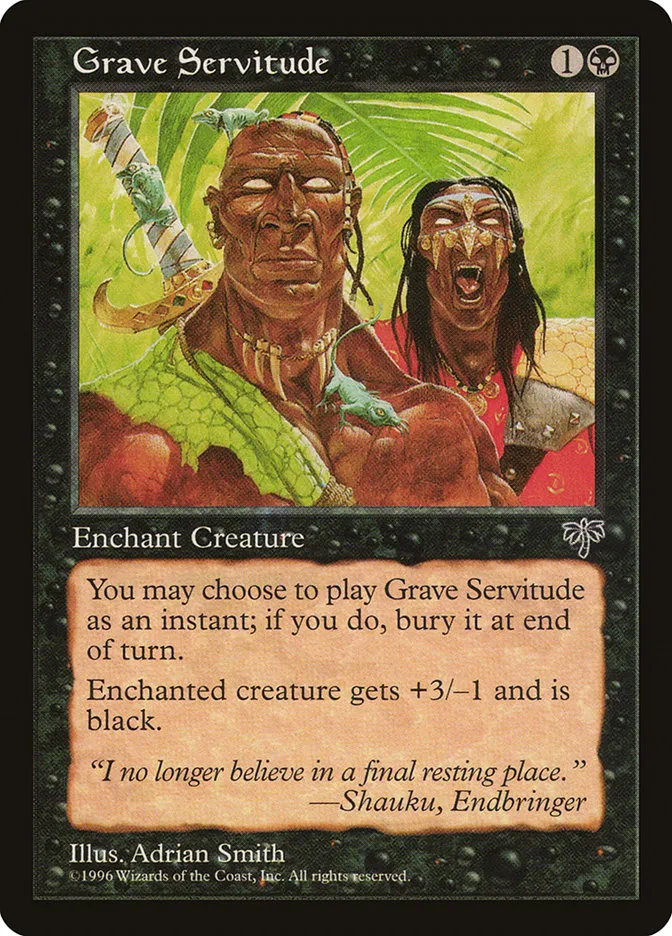 1996 Mirage Grave Servitude common #126 common card image