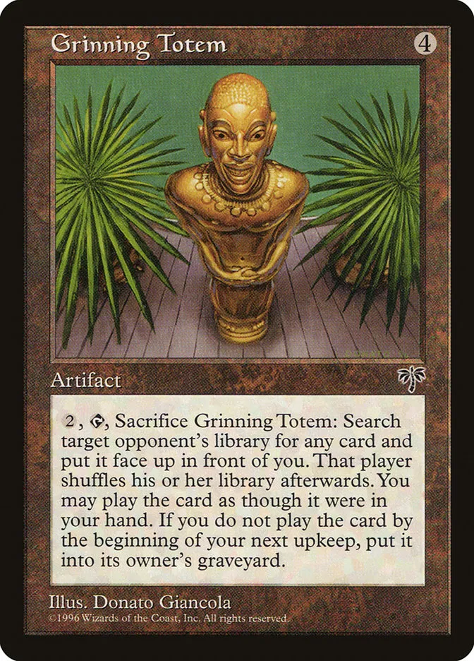 1996 Mirage Grinning Totem #303 rare card image