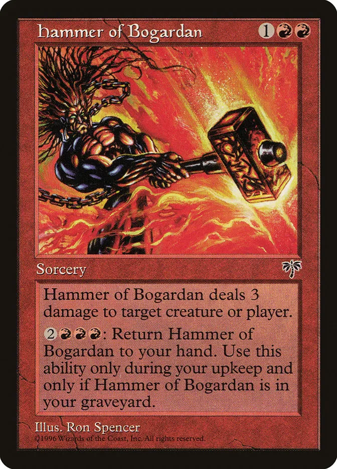 1996 Mirage Hammer of Bogardan rare #181 rare card image
