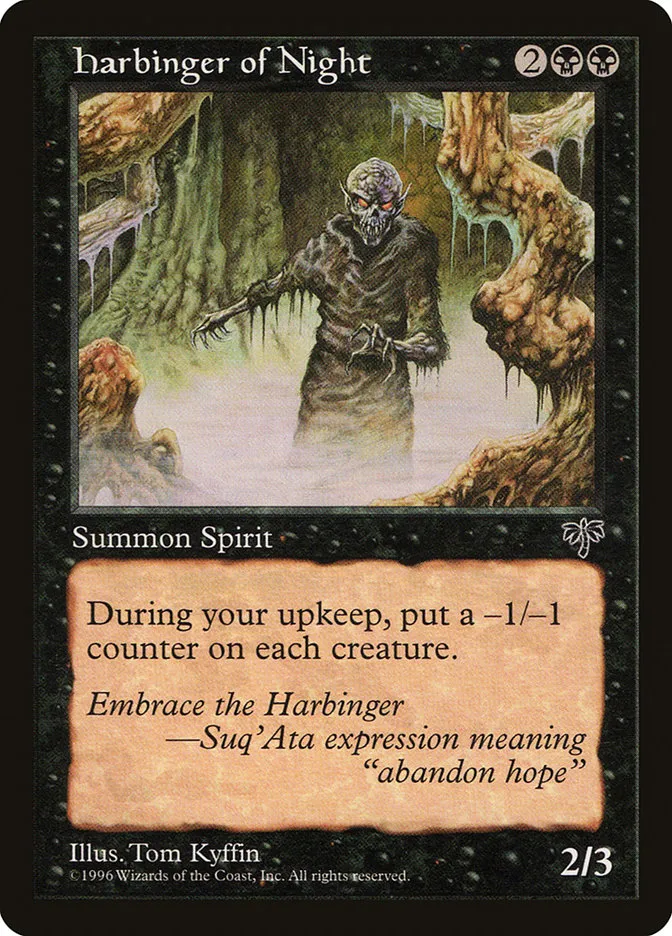 1996 Mirage Harbinger of Night #128 rare card image