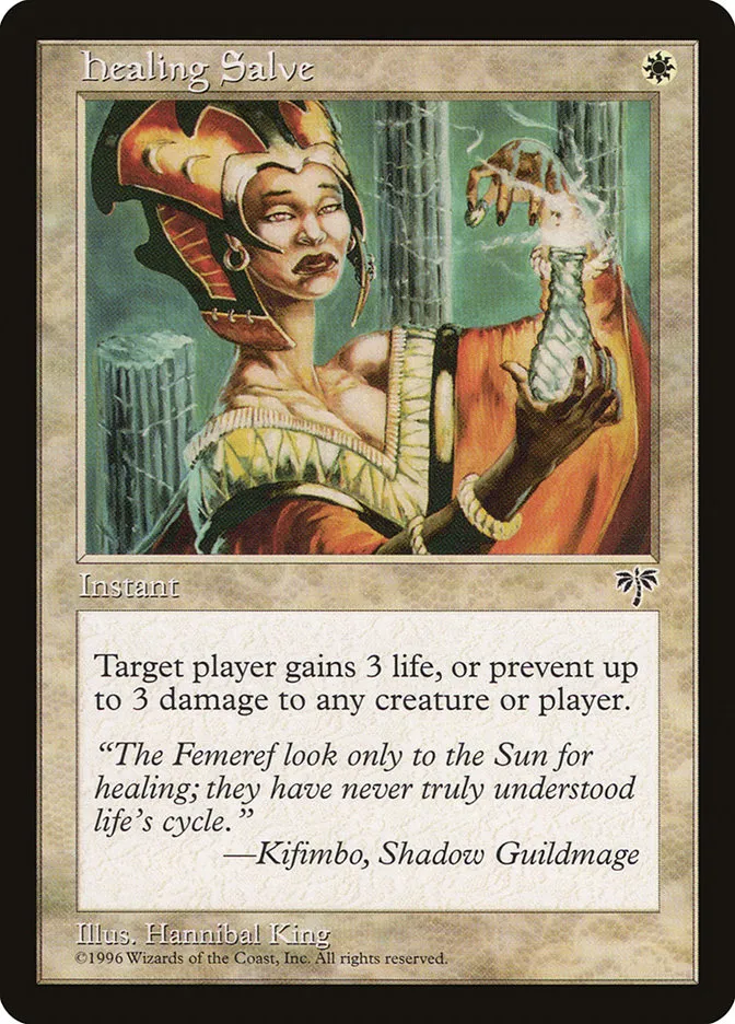 1996 Mirage Healing Salve common #20 common card image