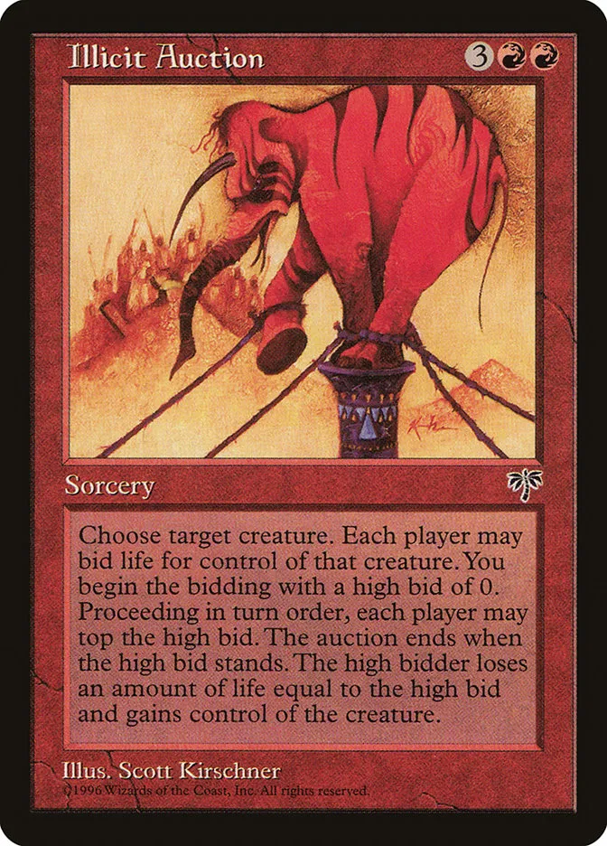 1996 Mirage Illicit Auction rare #183 rare card image