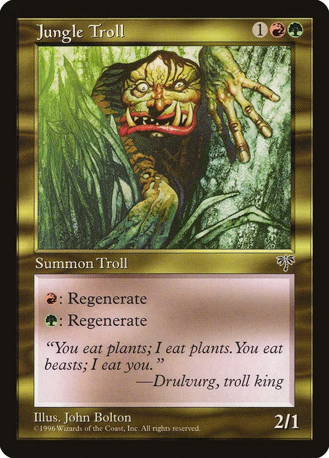 1996 Mirage Jungle Troll uncommon #269 uncommon card image