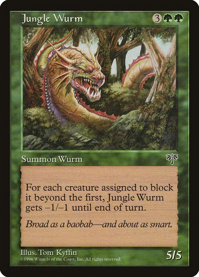 1996 Mirage Jungle Wurm common #224 common card image