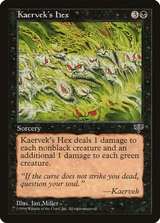 1996 Mirage Kaervek's Hex uncommon #130 uncommon card image