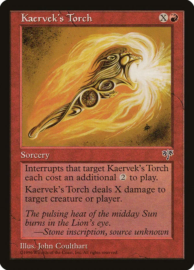 1996 Mirage Kaervek's Torch common #185 common card image