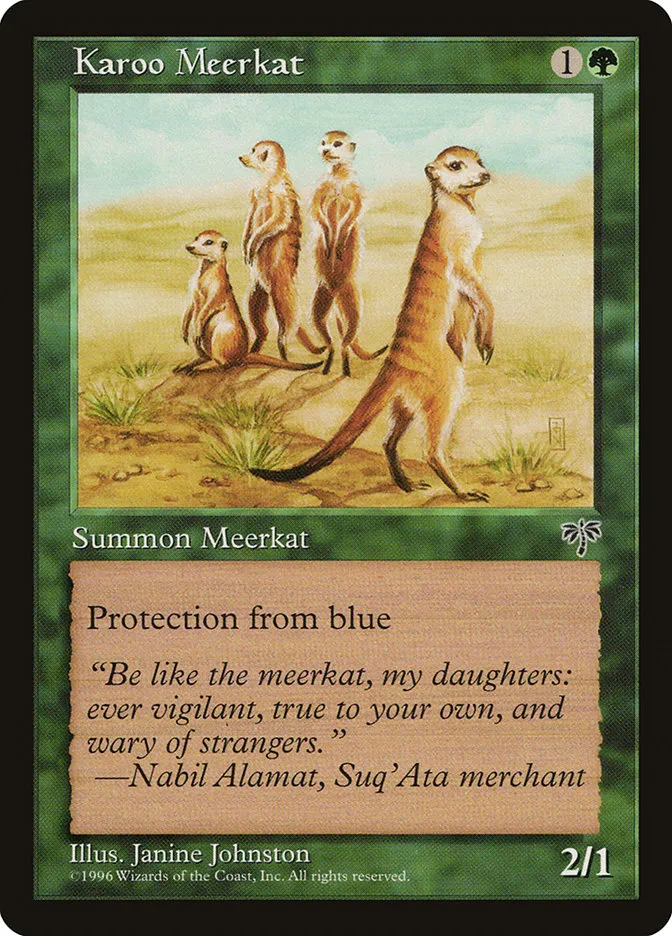 1996 Mirage Karoo Meerkat uncommon #225 uncommon card image