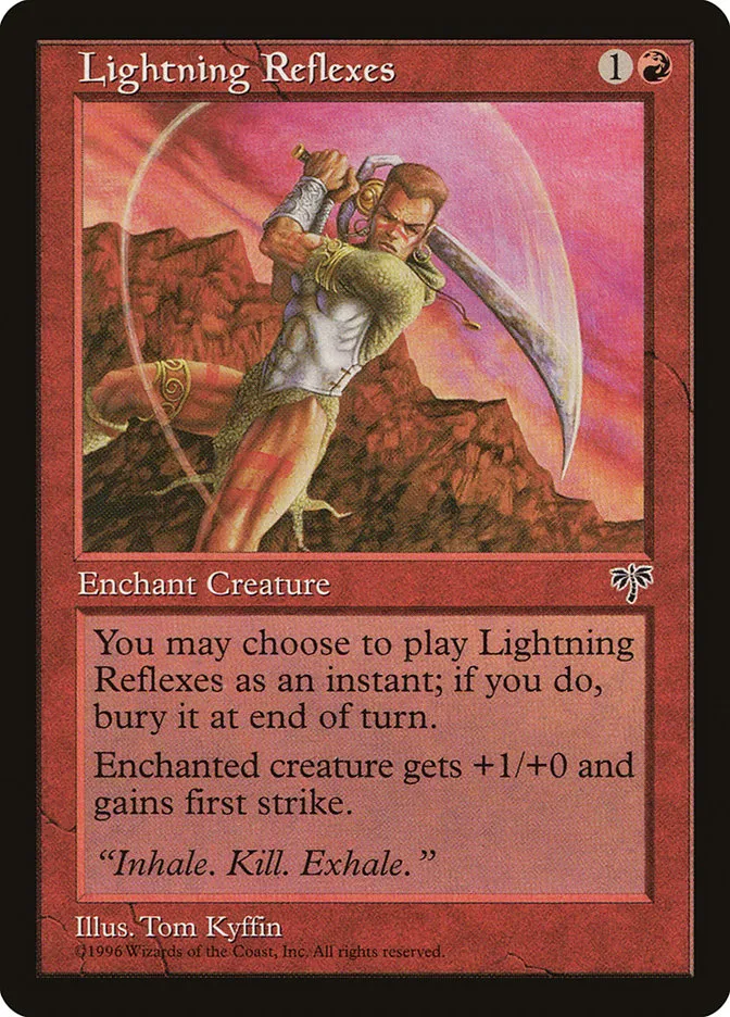 1996 Mirage Lightning Reflexes common #186 common card image