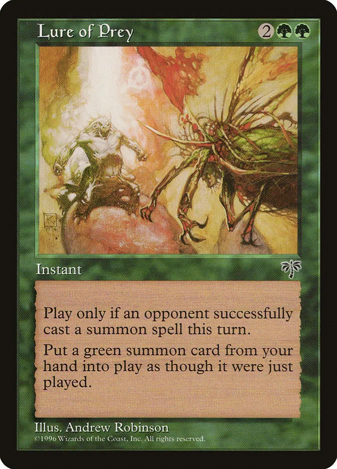 1996 Mirage Lure of Prey #227 rare card image