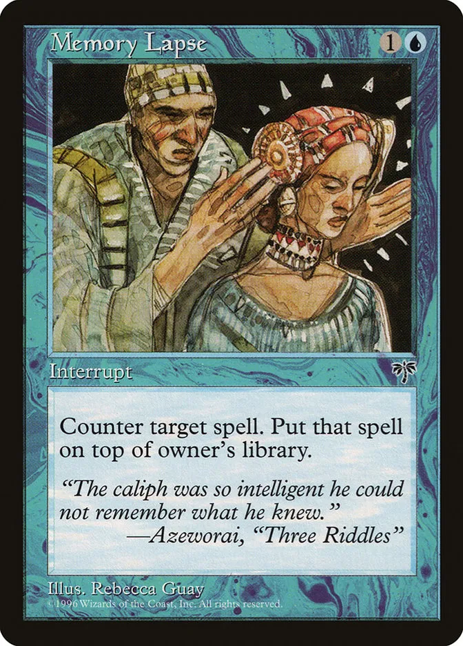 1996 Mirage Memory Lapse common #74 common card image