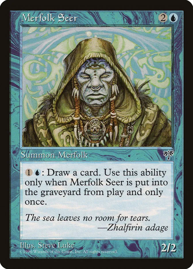 1996 Mirage Merfolk Seer common #76 common card image