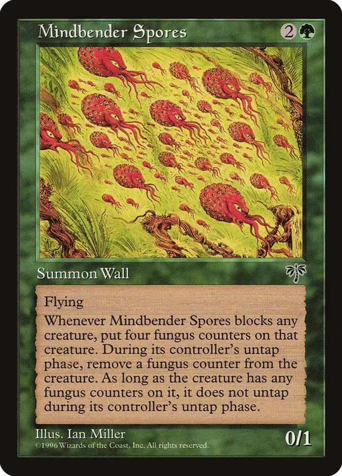 1996 Mirage Mindbender Spores rare #229 rare card image