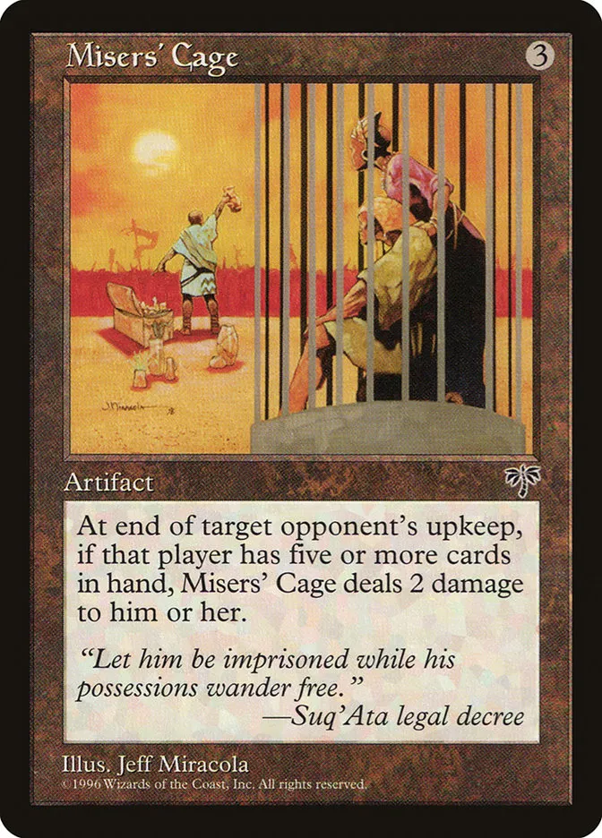 1996 Mirage Misers' Cage #311 rare card image