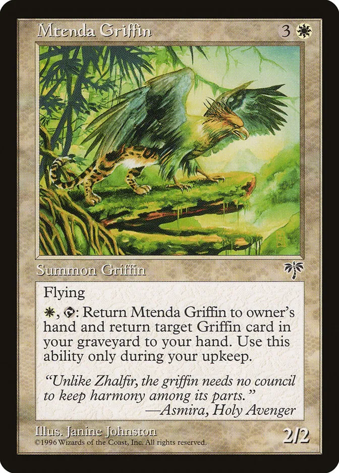 1996 Mirage Mtenda Griffin uncommon #28 uncommon card image