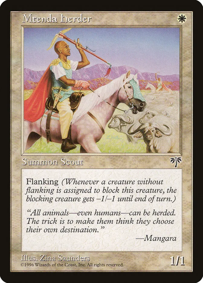 1996 Mirage Mtenda Herder common #29 common card image