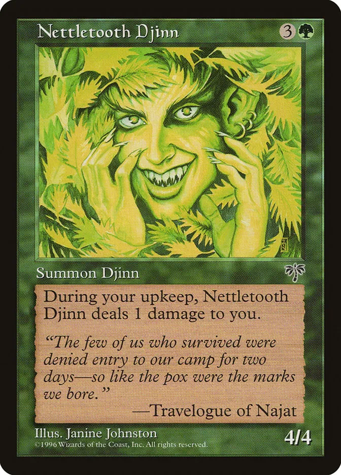 1996 Mirage Nettletooth Djinn uncommon #232 uncommon card image