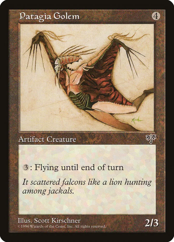 1996 Mirage Patagia Golem uncommon #313 uncommon card image