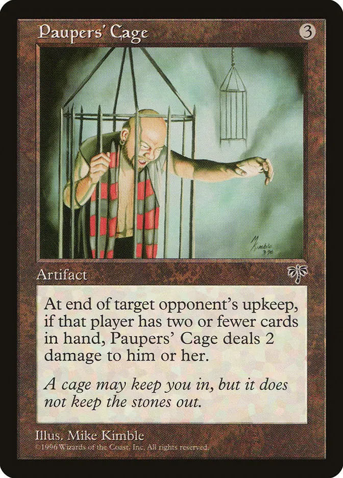 1996 Mirage Paupers' Cage rare #314 rare card image