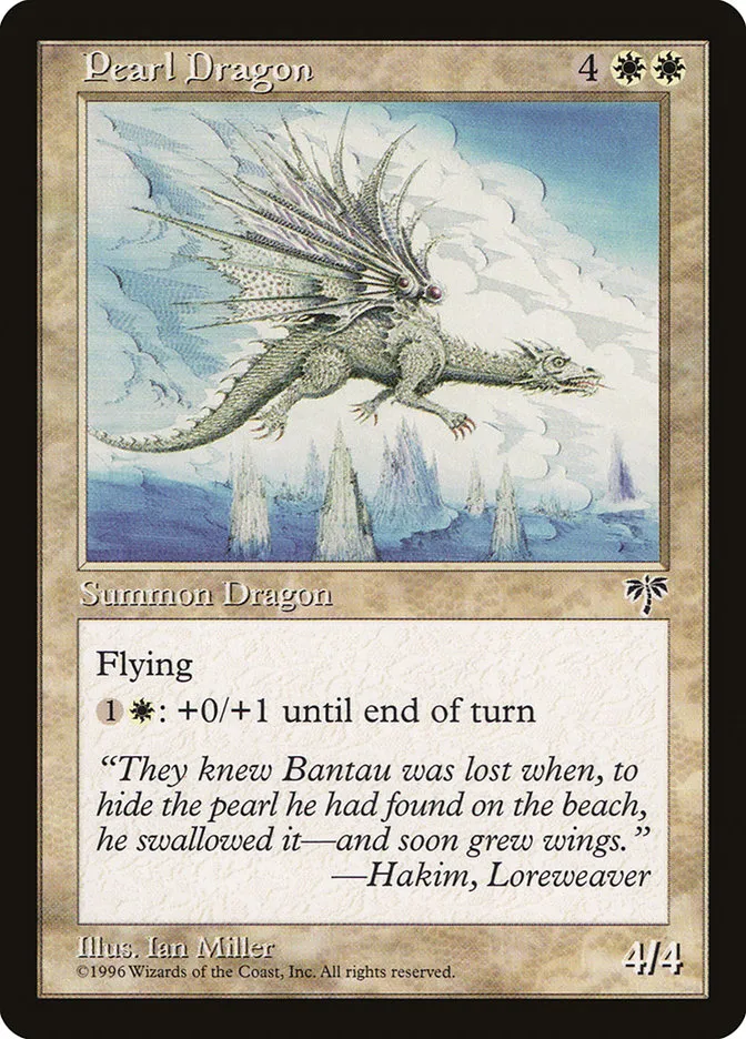 1996 Mirage Pearl Dragon rare #33 rare card image