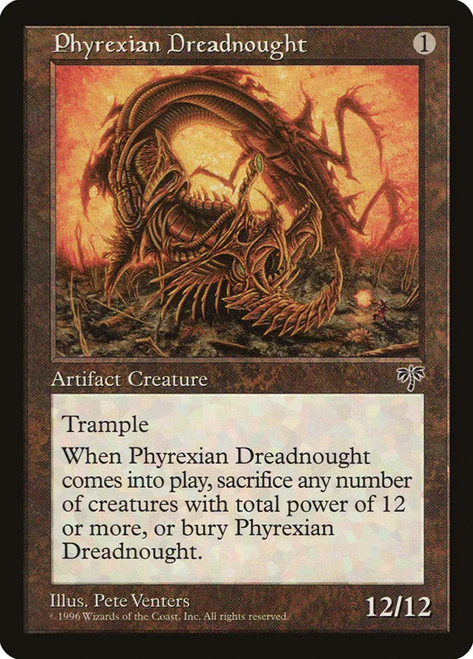 1996 Mirage Phyrexian Dreadnought rare #315 rare card image