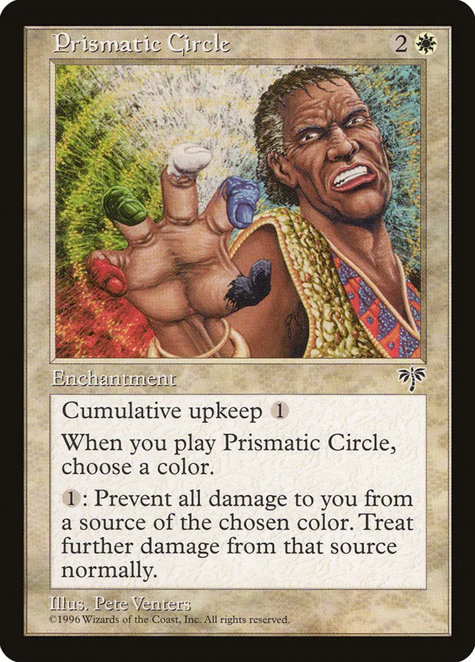 1996 Mirage Prismatic Circle common #34 common card image