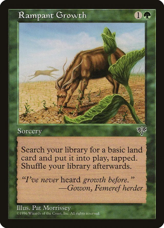 1996 Mirage Rampant Growth common #235 common card image