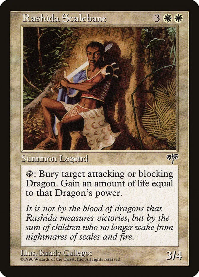 1996 Mirage Rashida Scalebane rare #35 rare card image
