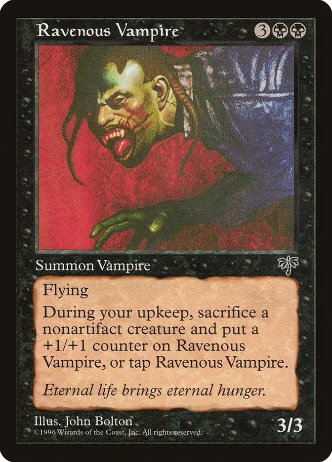 1996 Mirage Ravenous Vampire uncommon #136 uncommon card image