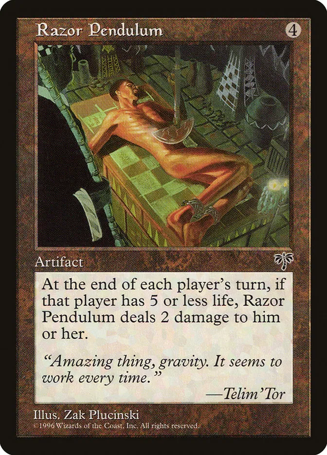 1996 Mirage Razor Pendulum rare #317 rare card image