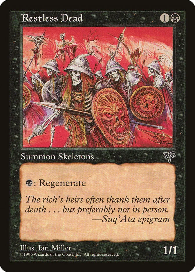 1996 Mirage Restless Dead common #138 common card image