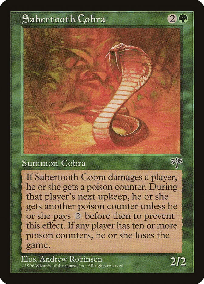 1996 Mirage Sabertooth Cobra common #238 common card image