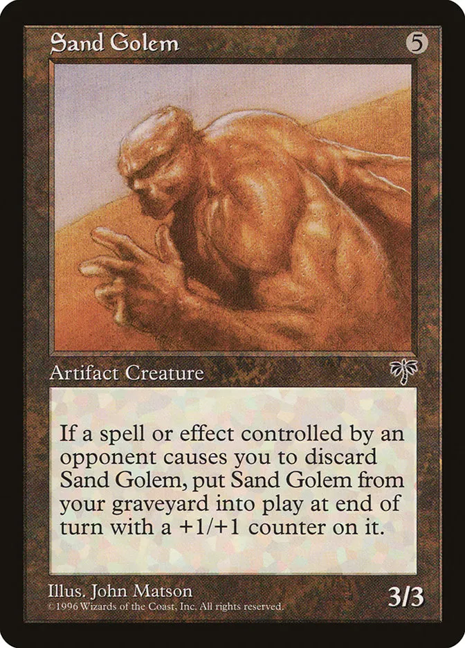 1996 Mirage Sand Golem uncommon #318 uncommon card image