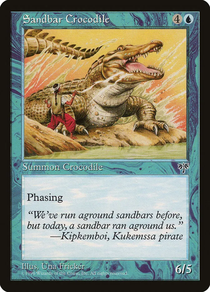 1996 Mirage Sandbar Crocodile common #88 common card image