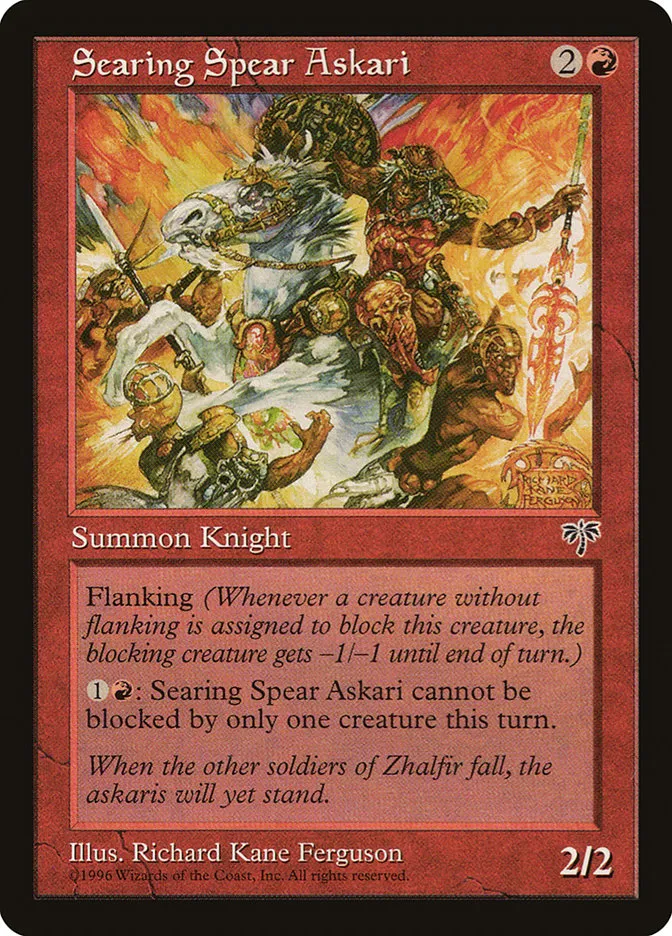 1996 Mirage Searing Spear Askari common #191 common card image