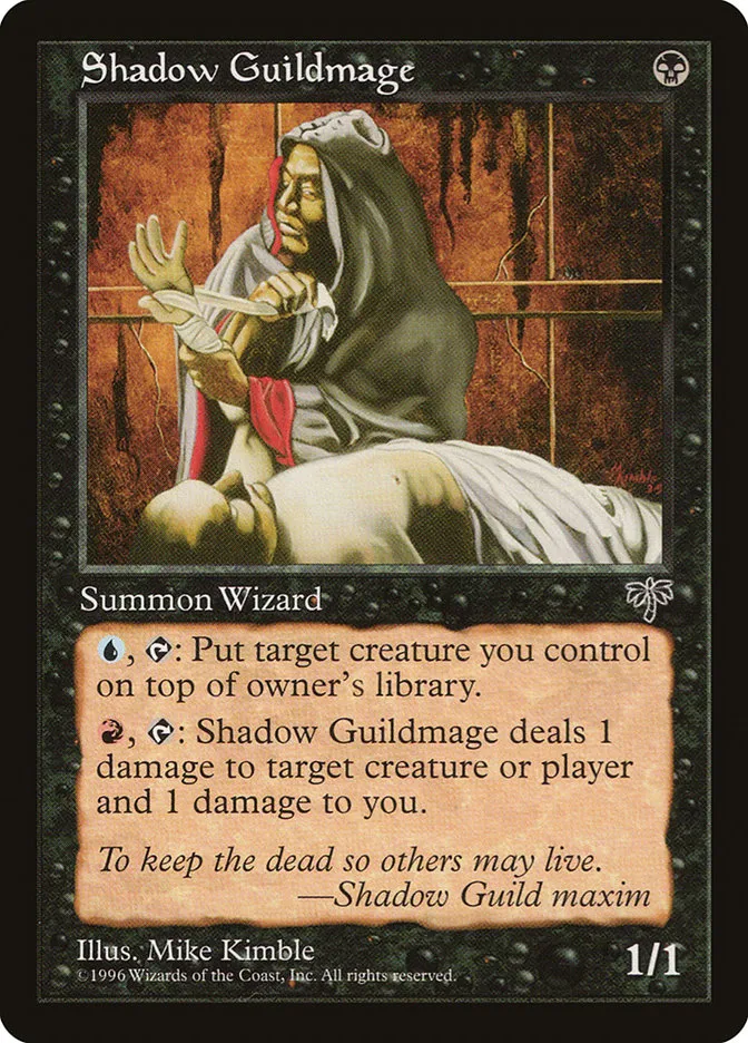 1996 Mirage Shadow Guildmage common #140 common card image