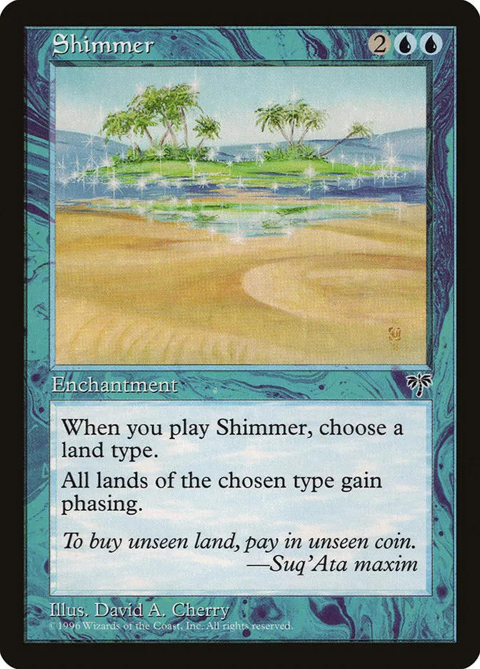 1996 Mirage Shimmer rare #92 rare card image