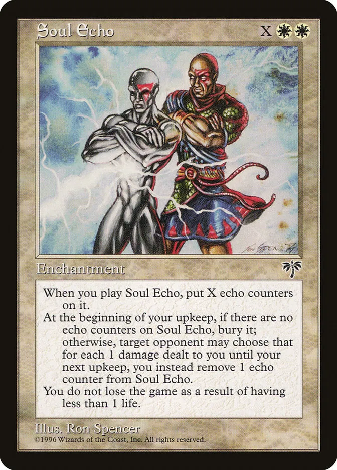 1996 Mirage Soul Echo #40 rare card image