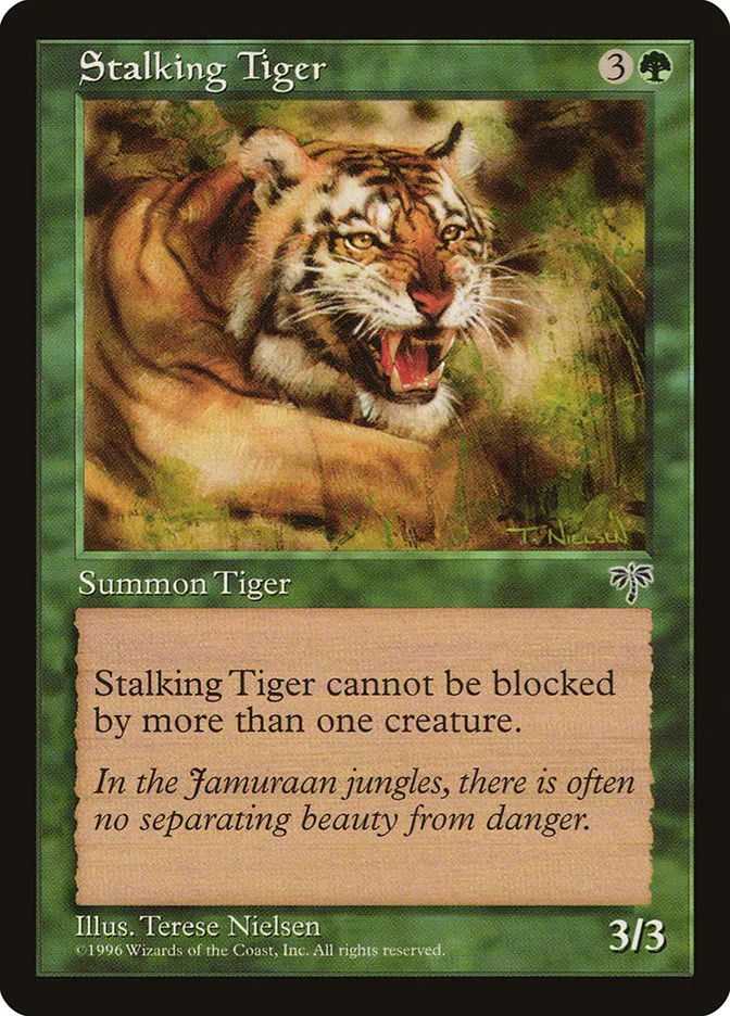 1996 Mirage Stalking Tiger common #243 common card image