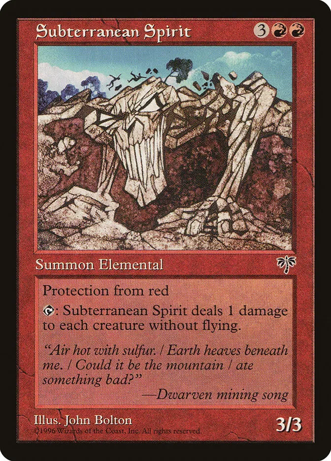 1996 Mirage Subterranean Spirit rare #195 rare card image