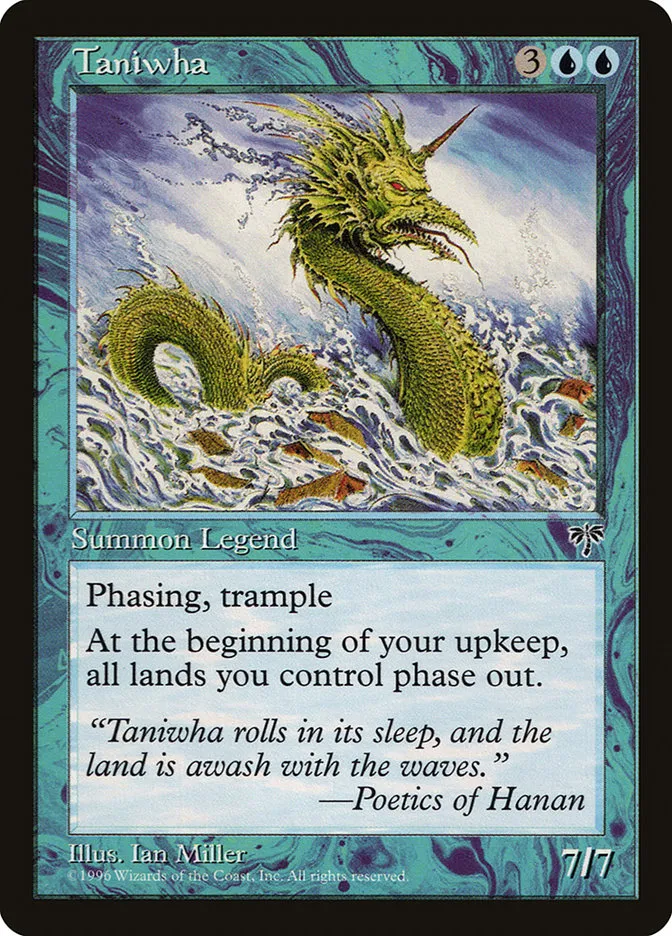 1996 Mirage Taniwha rare #95 rare card image