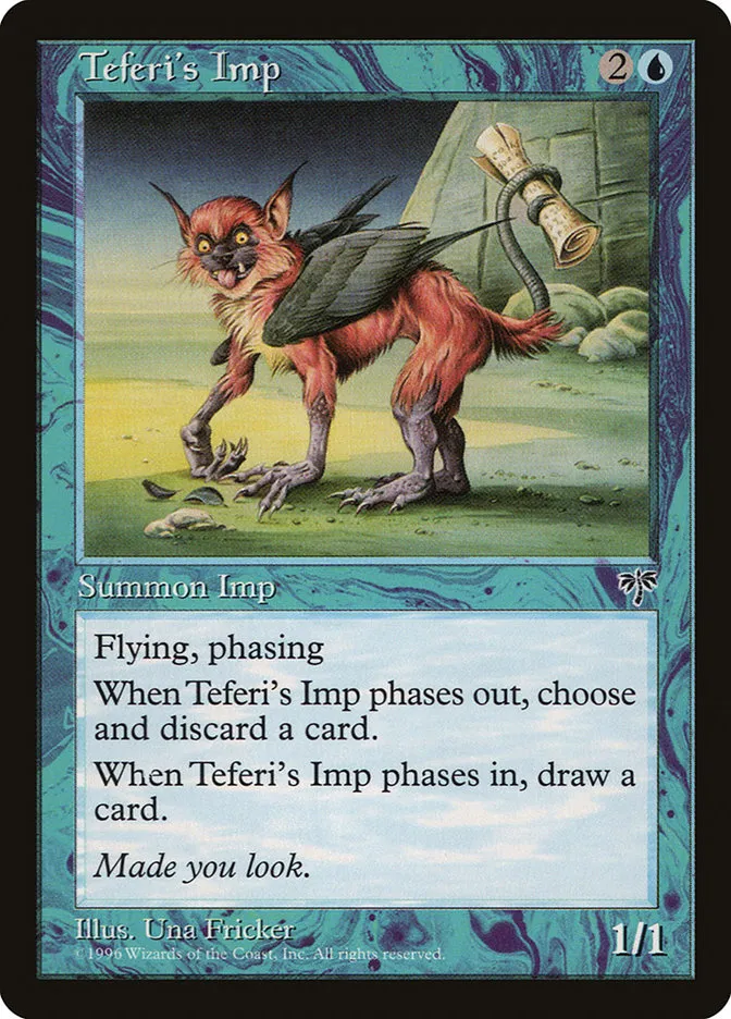 1996 Mirage Teferi's Imp rare #98 rare card image