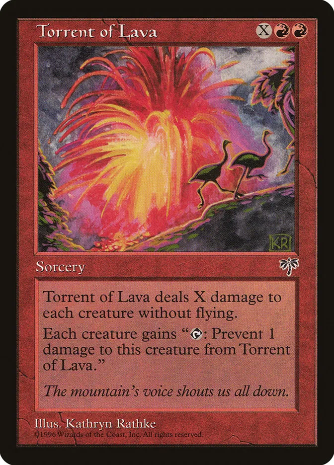 1996 Mirage Torrent of Lava rare #199 rare card image