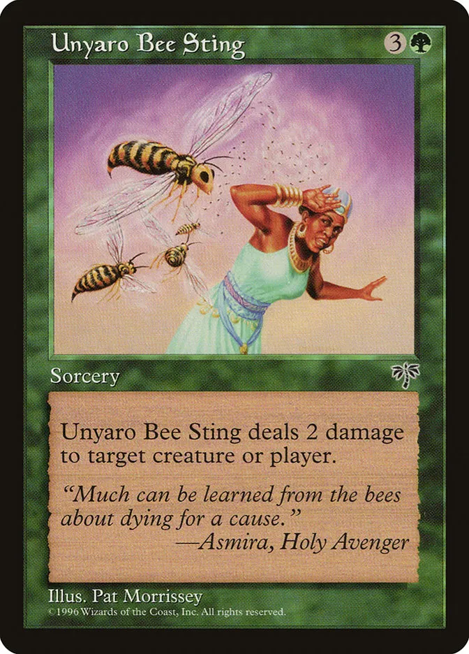 1996 Mirage Unyaro Bee Sting uncommon #250 uncommon card image