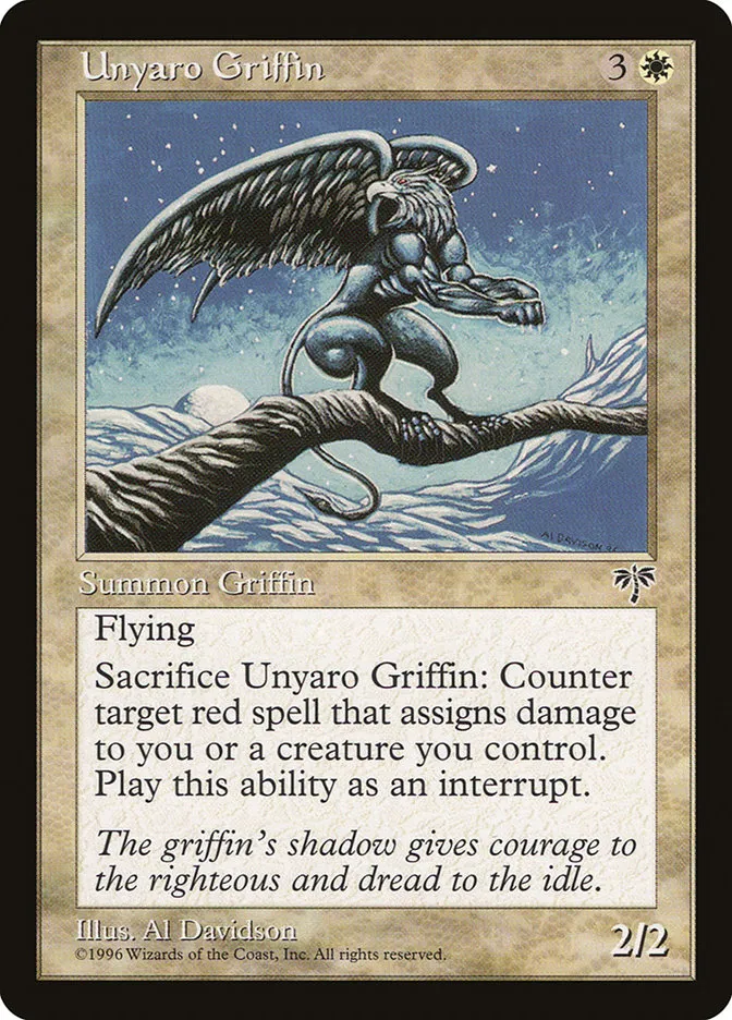 1996 Mirage Unyaro Griffin uncommon #44 uncommon card image