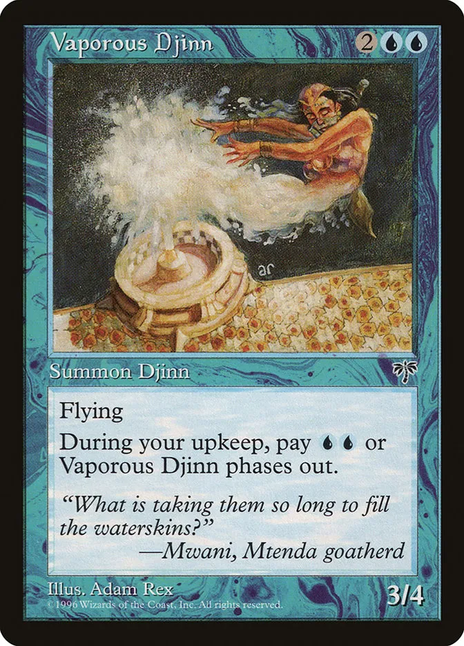 1996 Mirage Vaporous Djinn uncommon #101 uncommon card image
