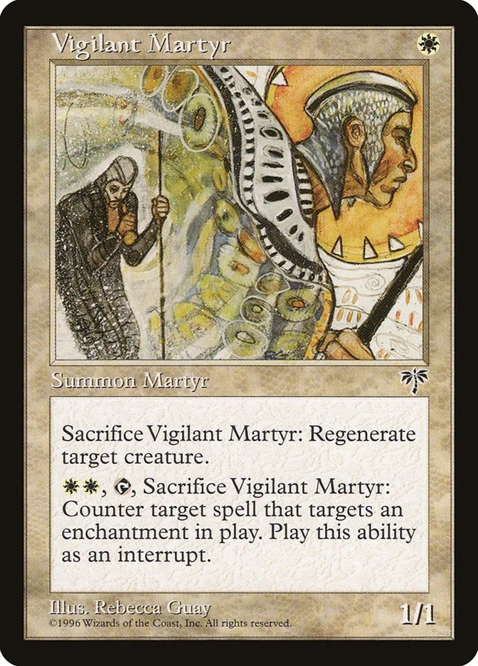 1996 Mirage Vigilant Martyr uncommon #45 uncommon card image