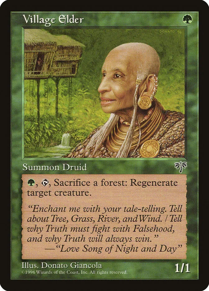 1996 Mirage Village Elder common #251 common card image