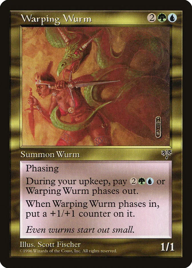 1996 Mirage Warping Wurm rare #287 rare card image